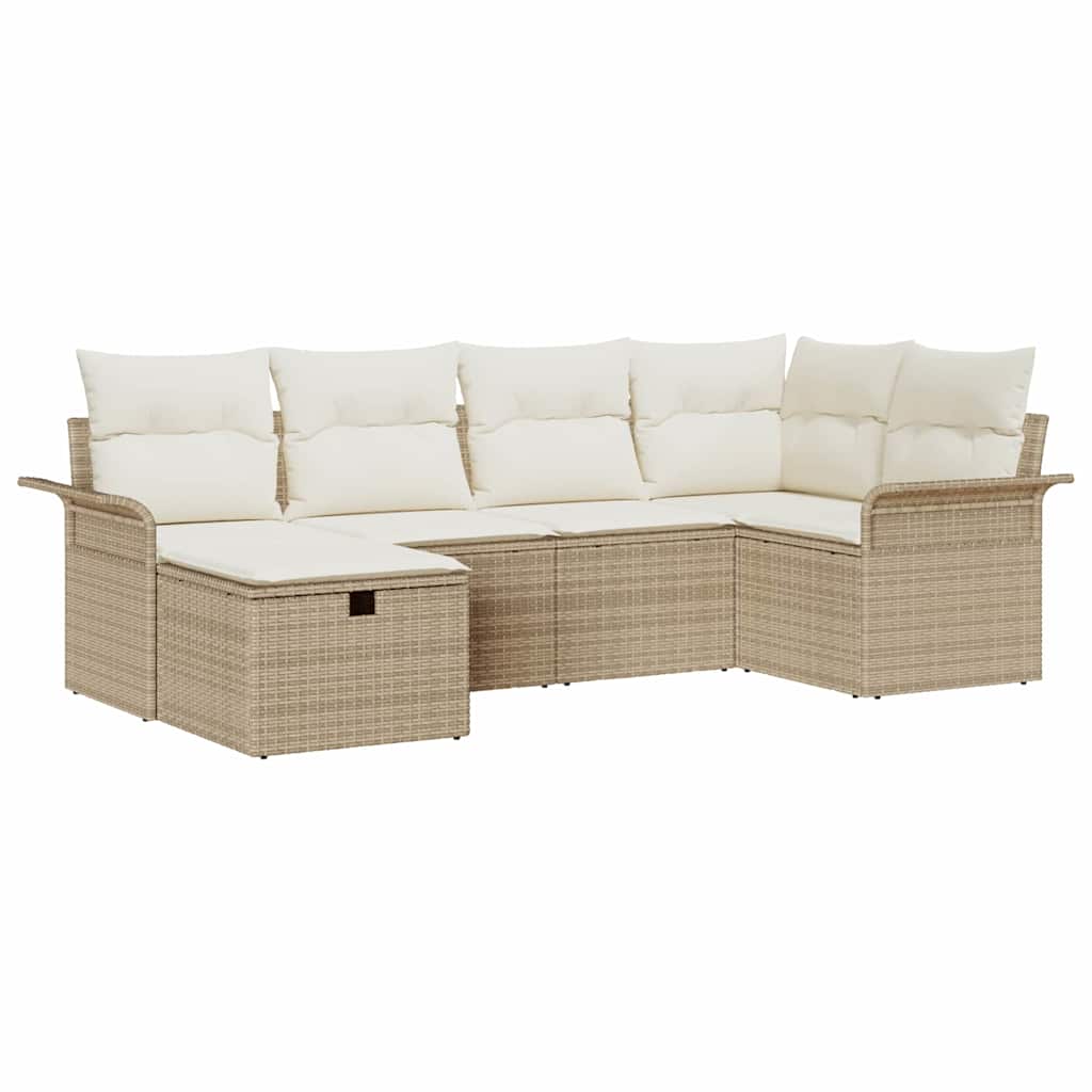 vidaXL Zestaw Sof na Ogród z poduszką 6 pcs Polirattan