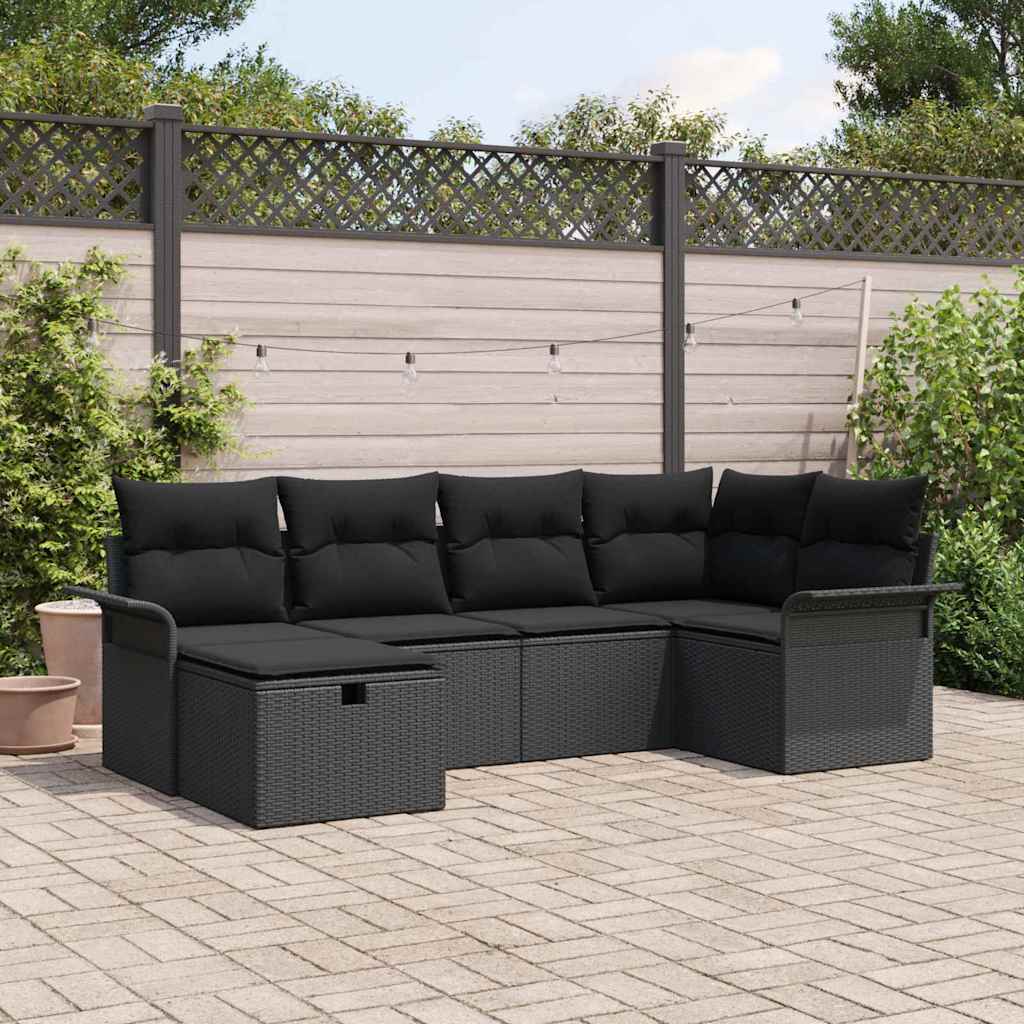 vidaXL Zestaw Sof na Ogród z poduszką 6 pcs Polirattan