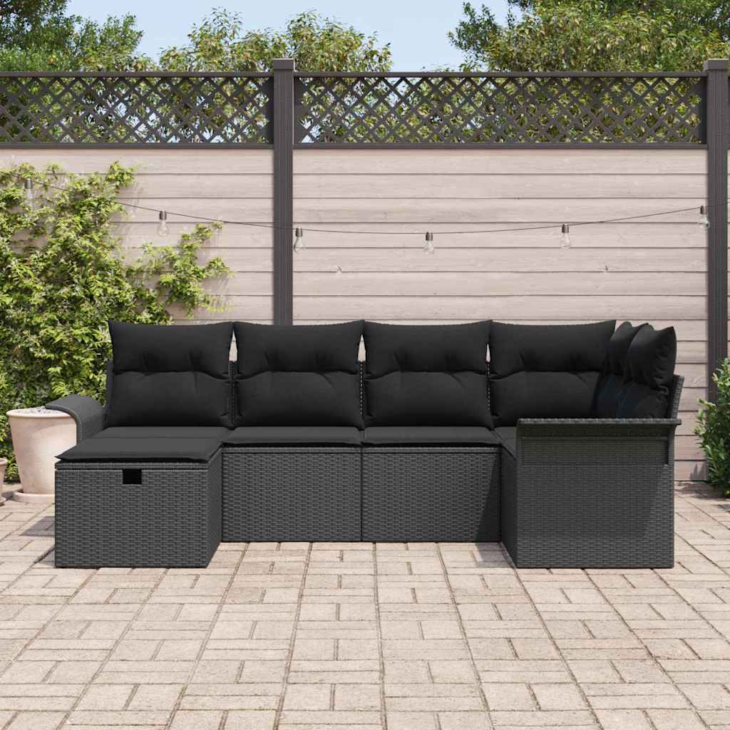 vidaXL Zestaw Sof na Ogród z poduszką 6 pcs Polirattan