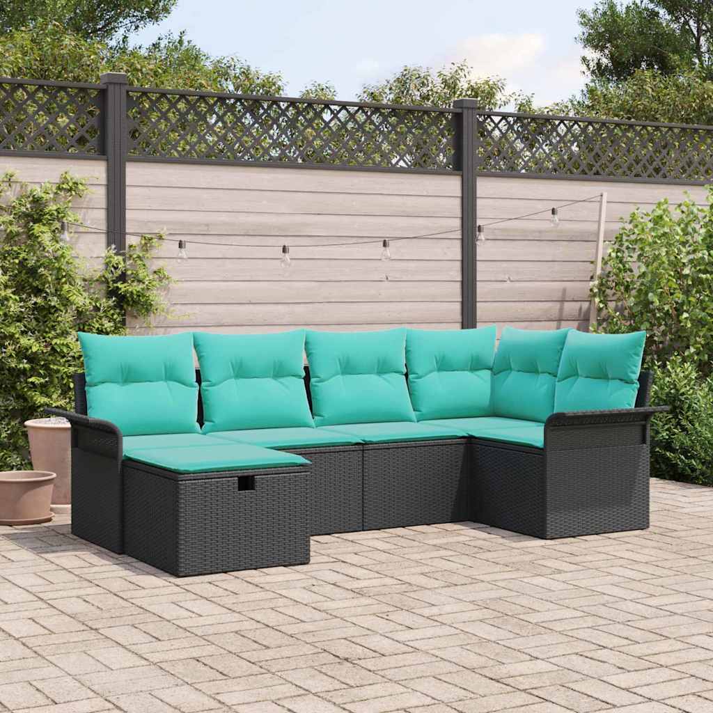 vidaXL Zestaw Sof na Ogród z poduszką 6 pcs Polirattan