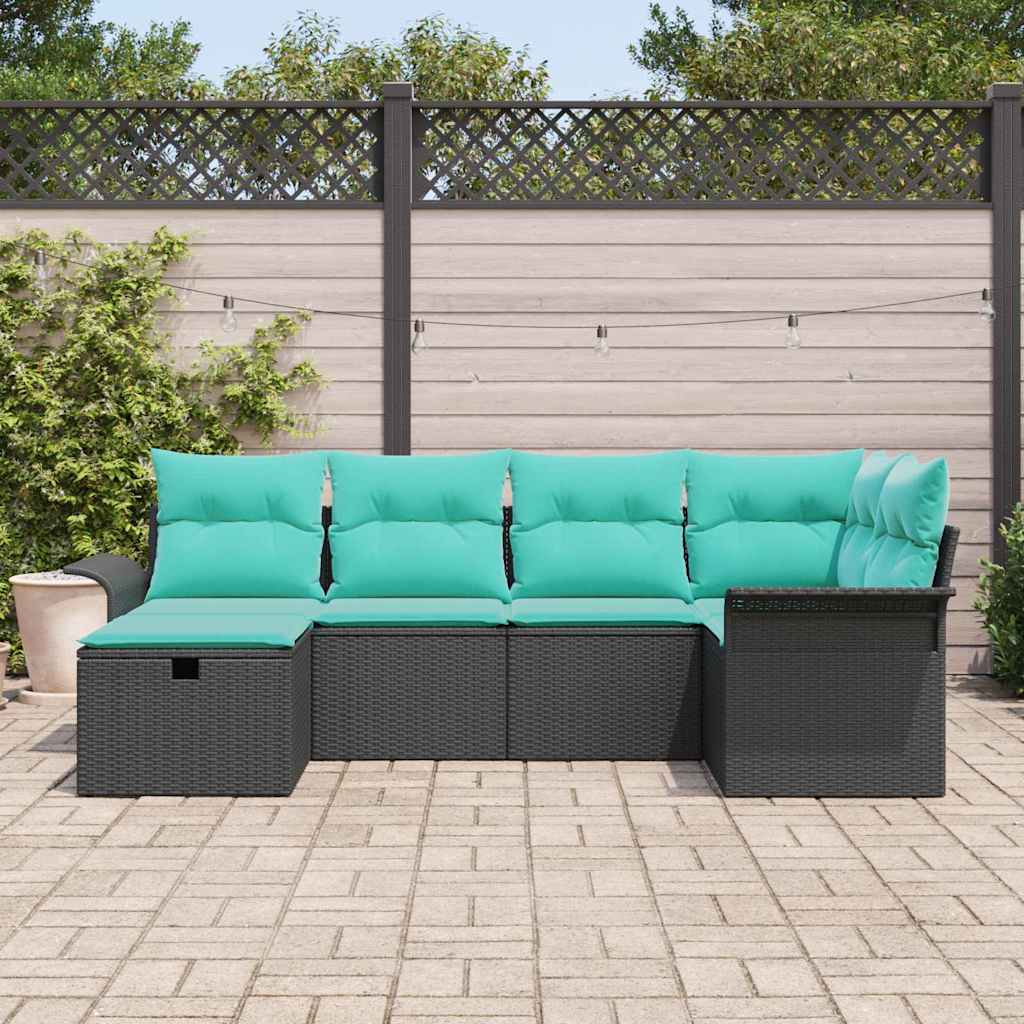 vidaXL Zestaw Sof na Ogród z poduszką 6 pcs Polirattan