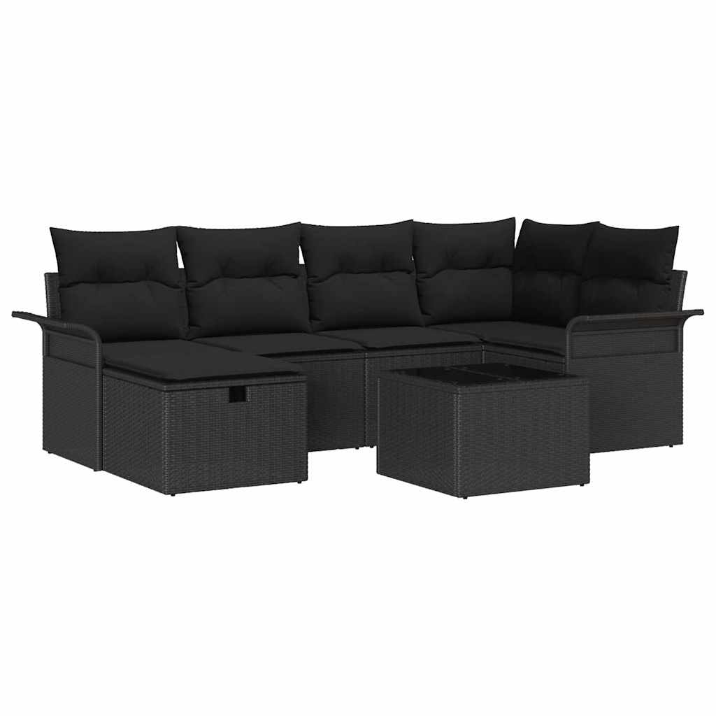 vidaXL Zestaw Sof na Ogród z poduszką 7 pcs Polirattan