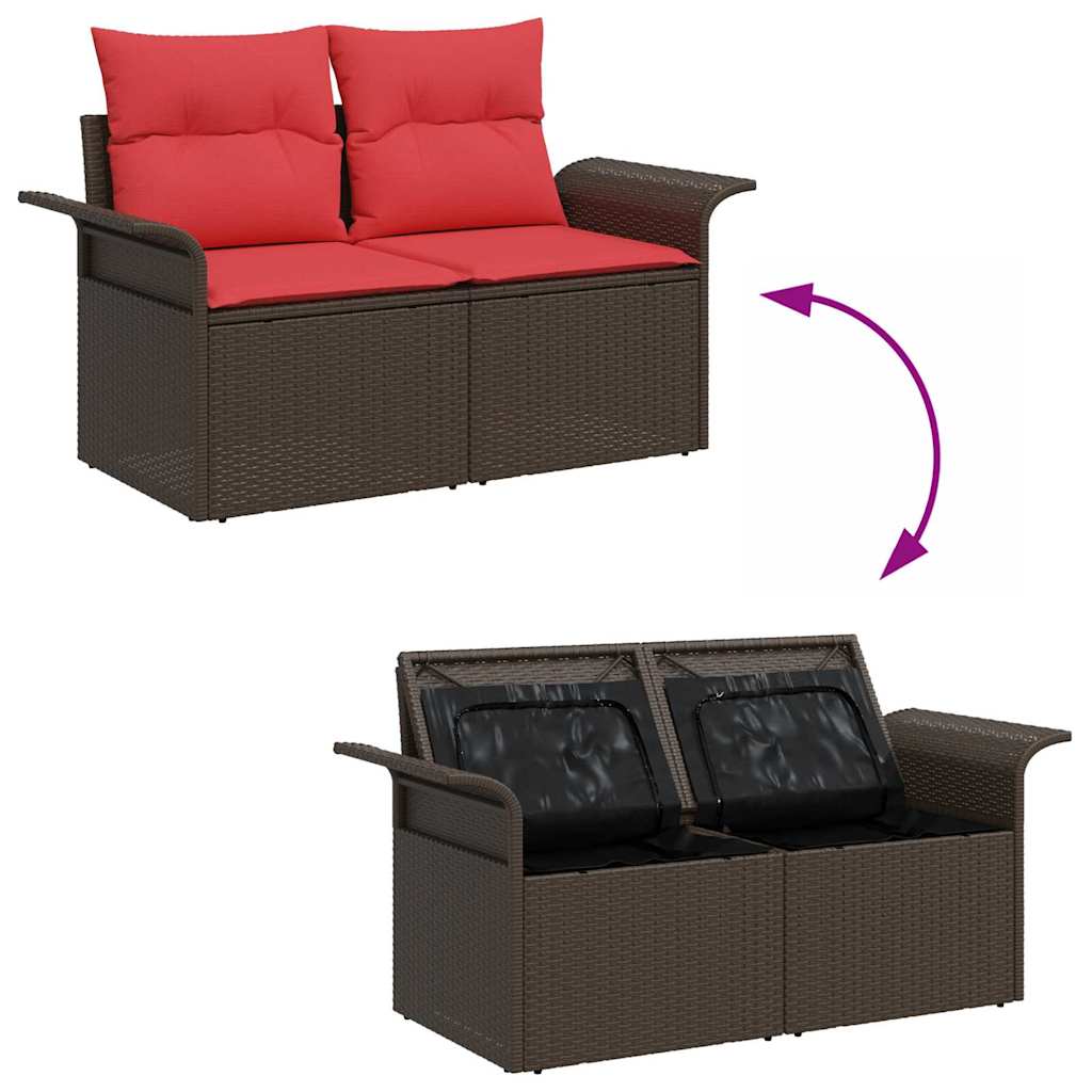 vidaXL Zestaw Sof na Ogród z poduszką 7 pcs Polirattan