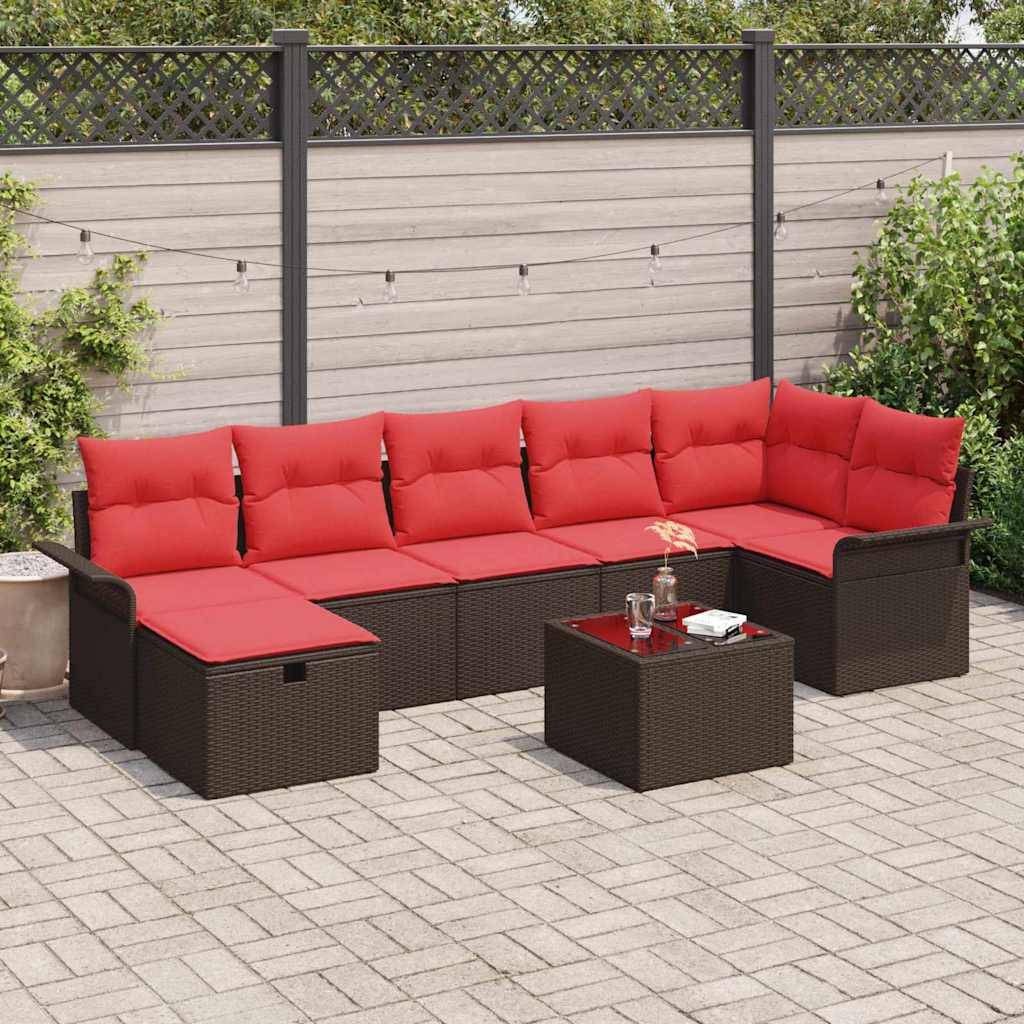 vidaXL Zestaw Sof na Ogród z poduszką 8 pcs Polirattan