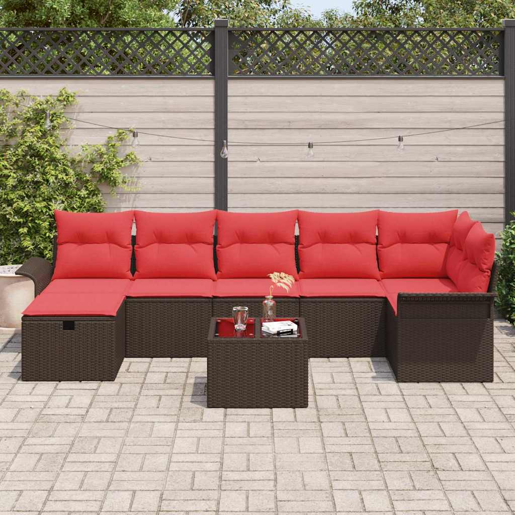 vidaXL Zestaw Sof na Ogród z poduszką 8 pcs Polirattan