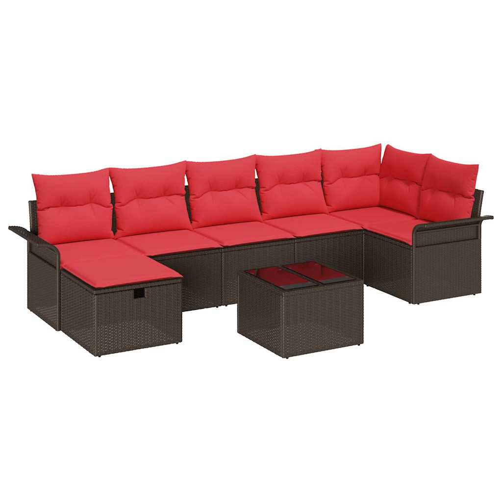 vidaXL Zestaw Sof na Ogród z poduszką 8 pcs Polirattan