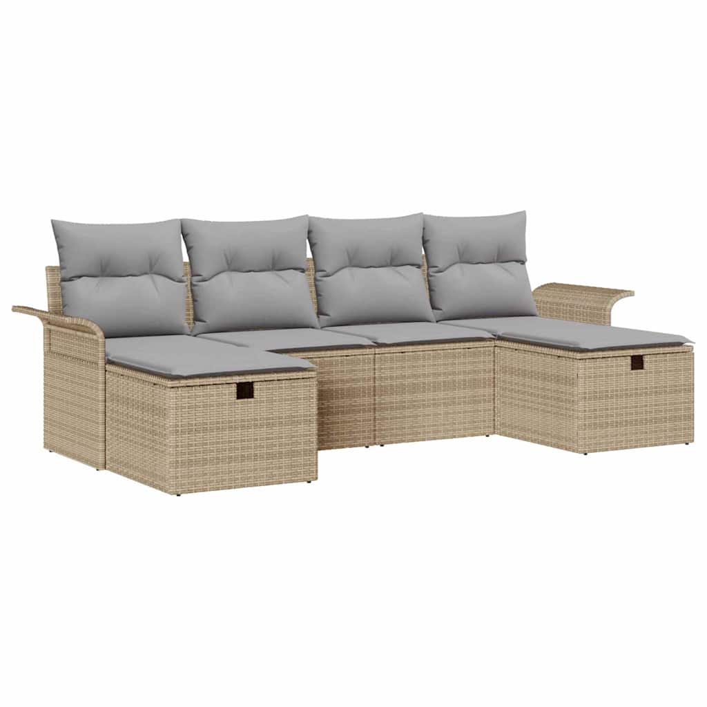 vidaXL Zestaw Sof na Ogród 6 szt. Polirattan