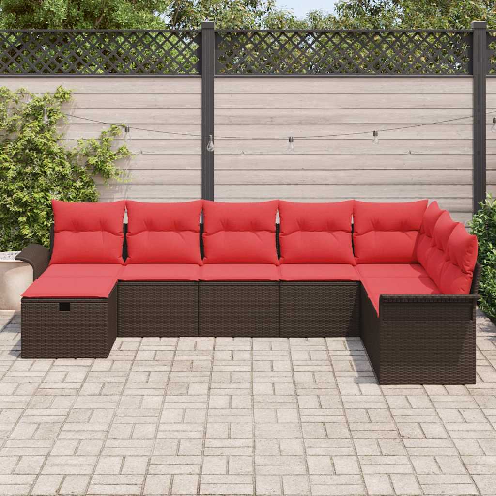 vidaXL Zestaw Sof na Ogród z poduszką 8 pcs Polirattan