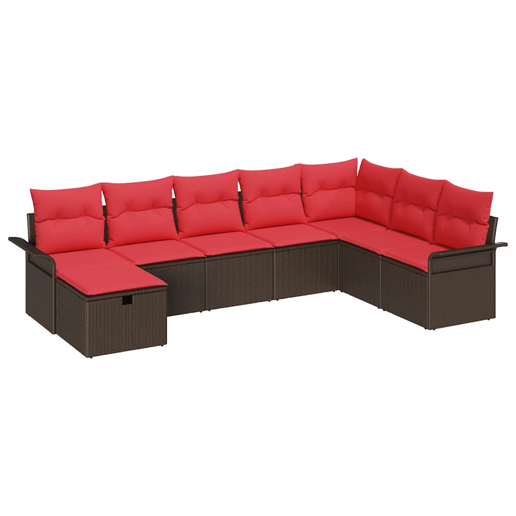 vidaXL Zestaw Sof na Ogród z poduszką 8 pcs Polirattan