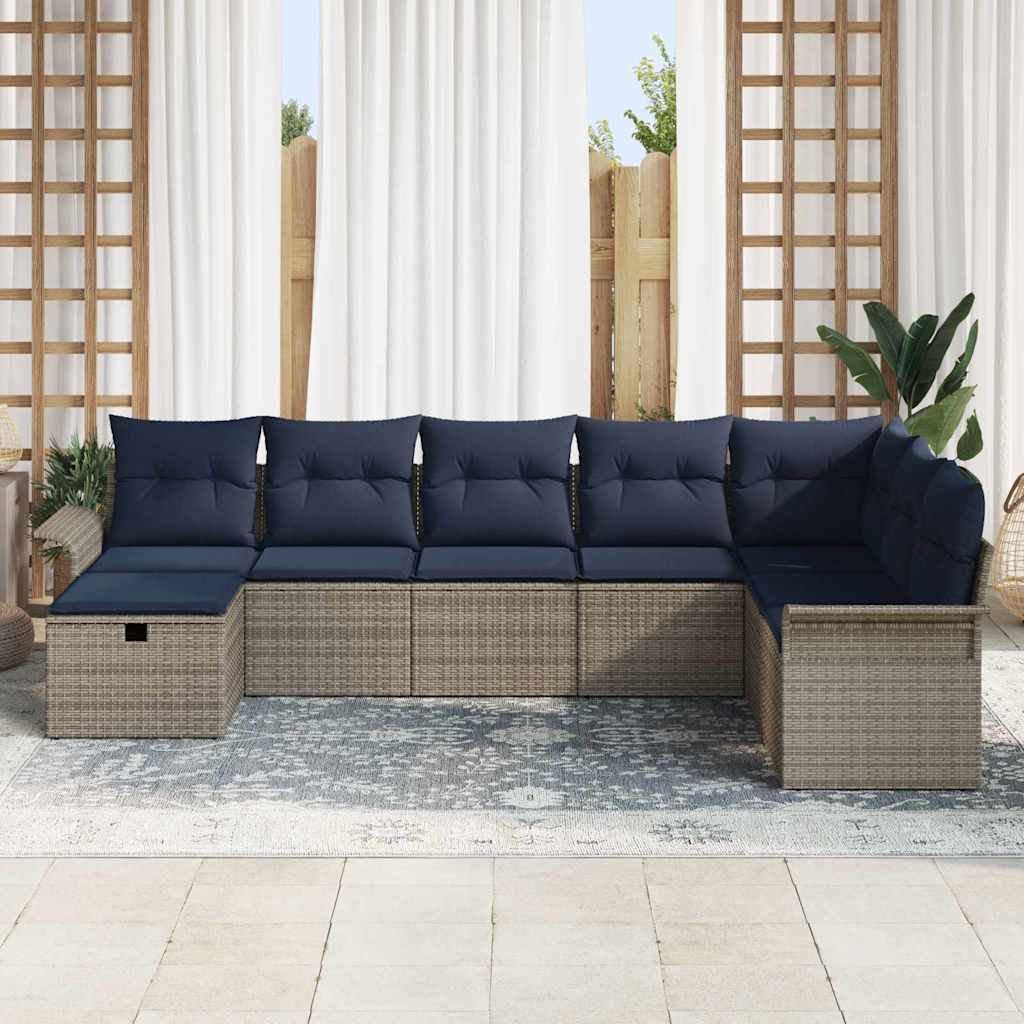 vidaXL Zestaw Sof na Ogród z poduszką 8 pcs Polirattan