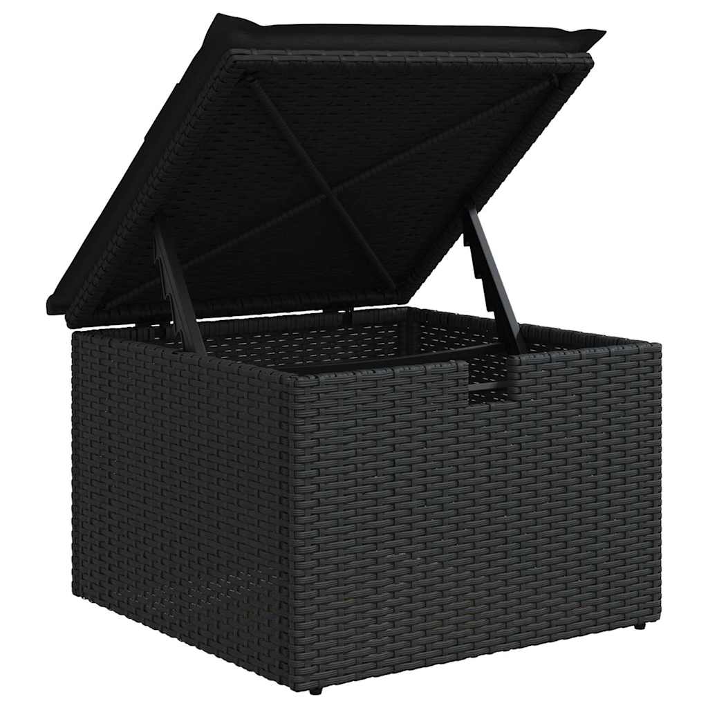 vidaXL Zestaw Sof na Ogród z poduszką 4 pcs Czarny Polirattan