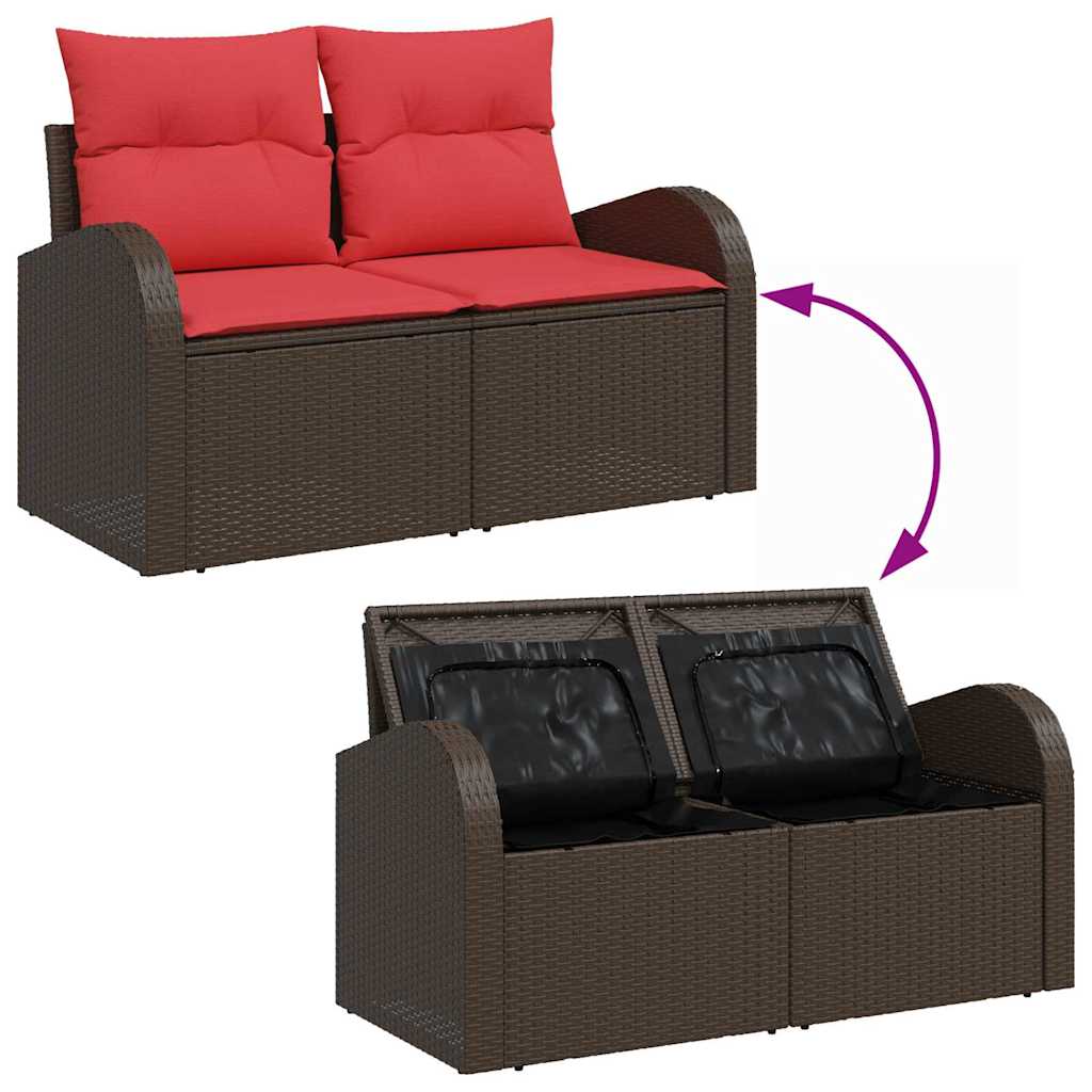 vidaXL Zestaw Sof na Ogród z poduszką 6 pcs Brązowy polirattan