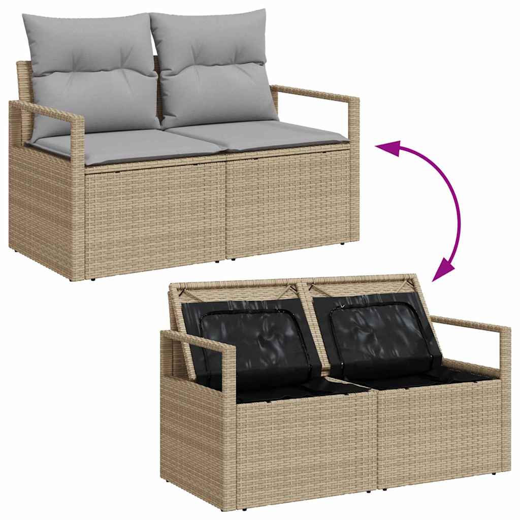 vidaXL Zestaw Sof z poduszką 5 pcs polirattan
