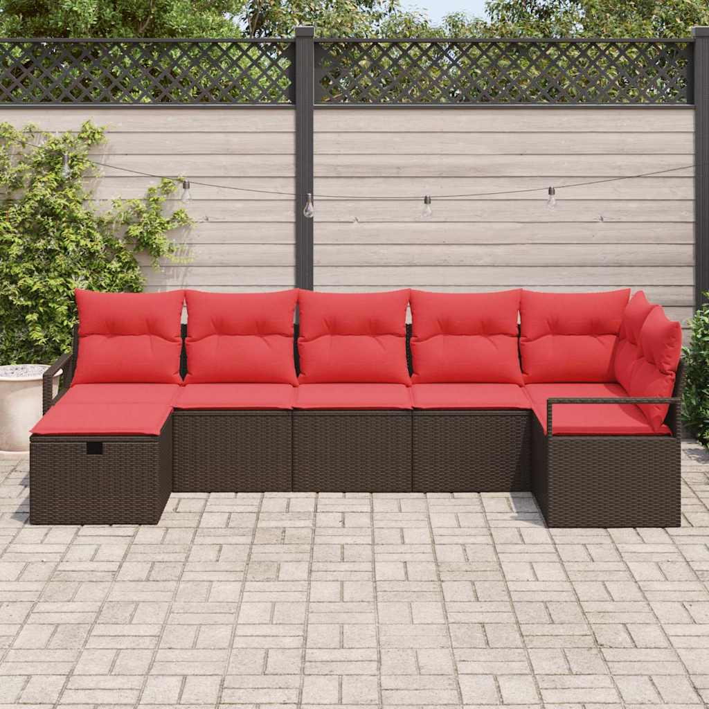 vidaXL Zestaw Sof z poduszką 4 pcs polirattan