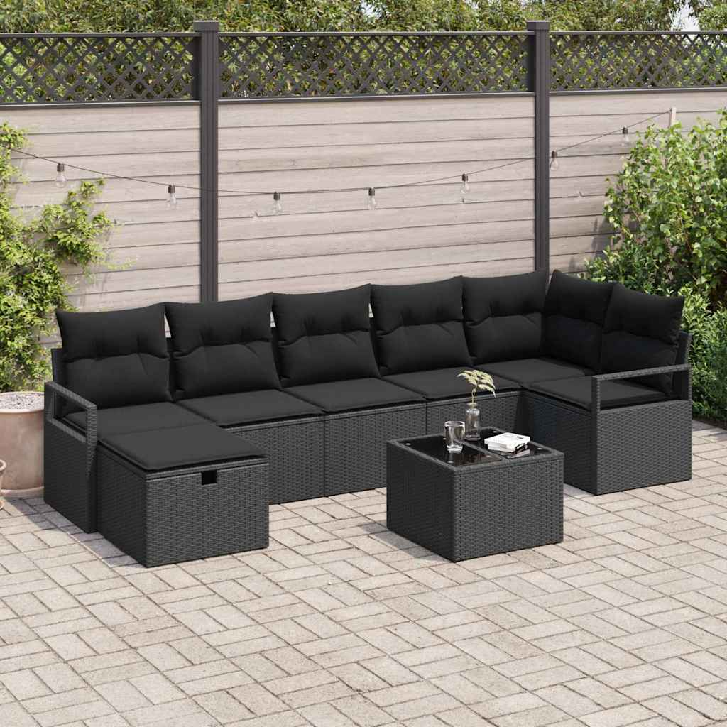 vidaXL Zestaw Sof z poduszką 5 pcs polirattan