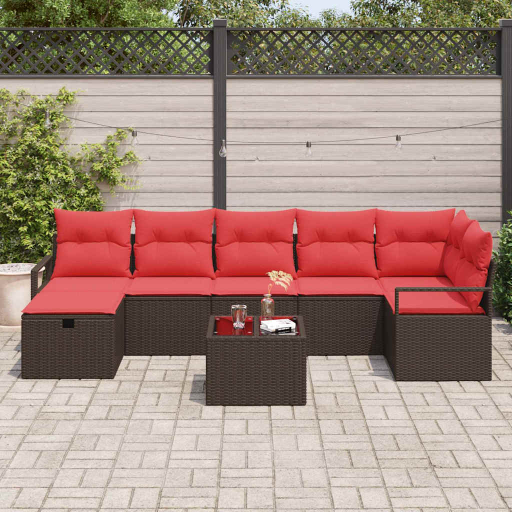 vidaXL Zestaw Sof z poduszką 5 pcs polirattan