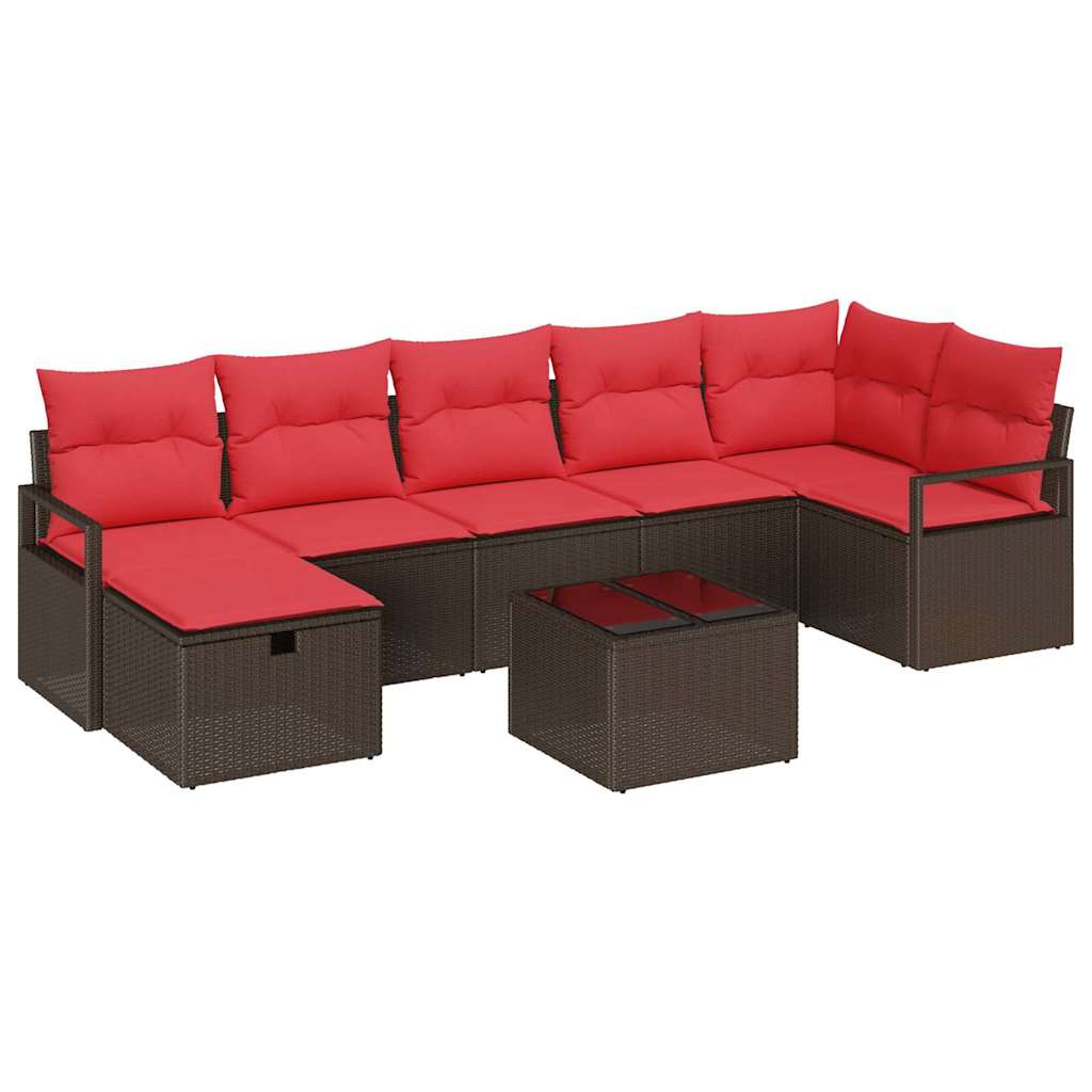 vidaXL Zestaw Sof z poduszką 5 pcs polirattan