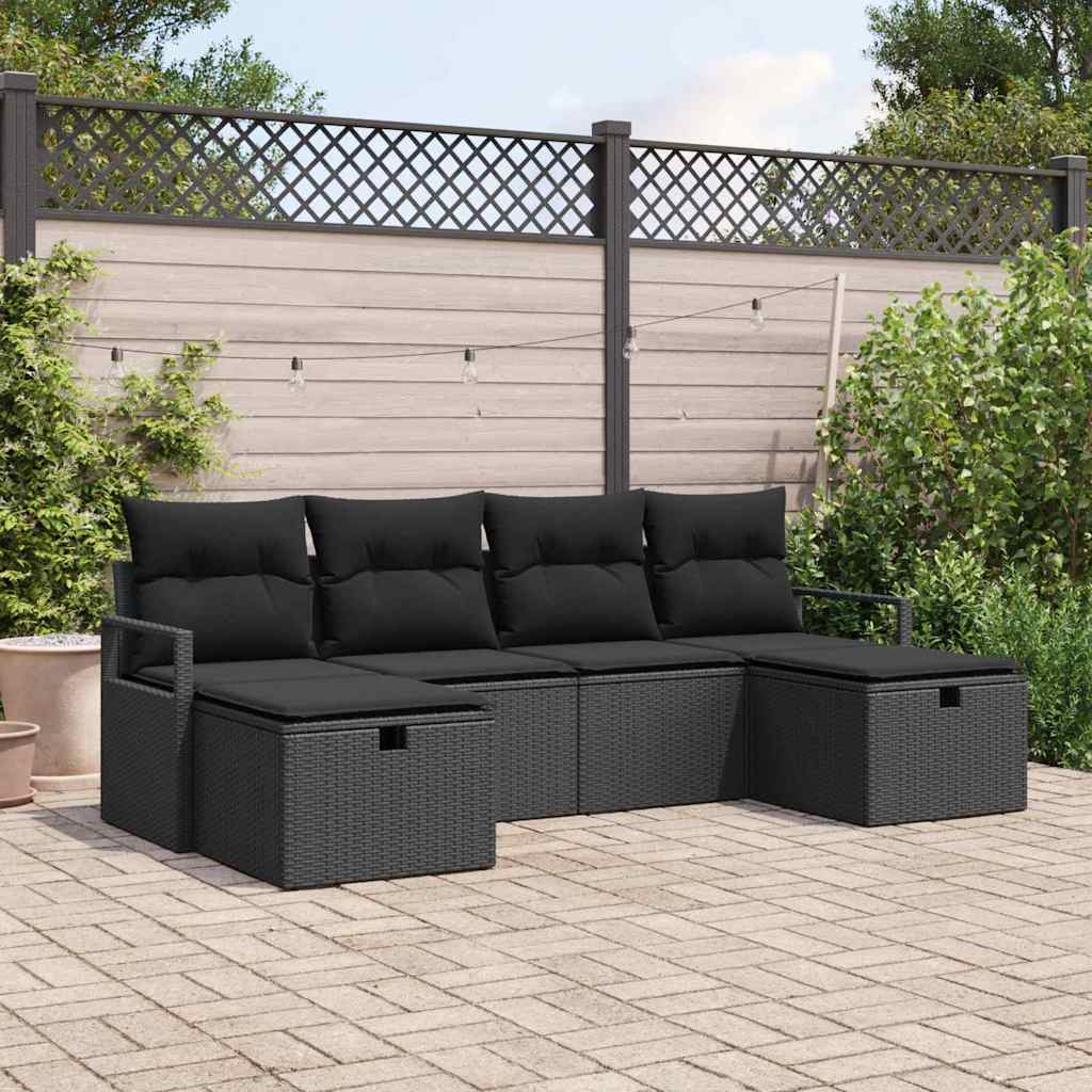 vidaXL Zestaw Sof z poduszką 5 pcs polirattan