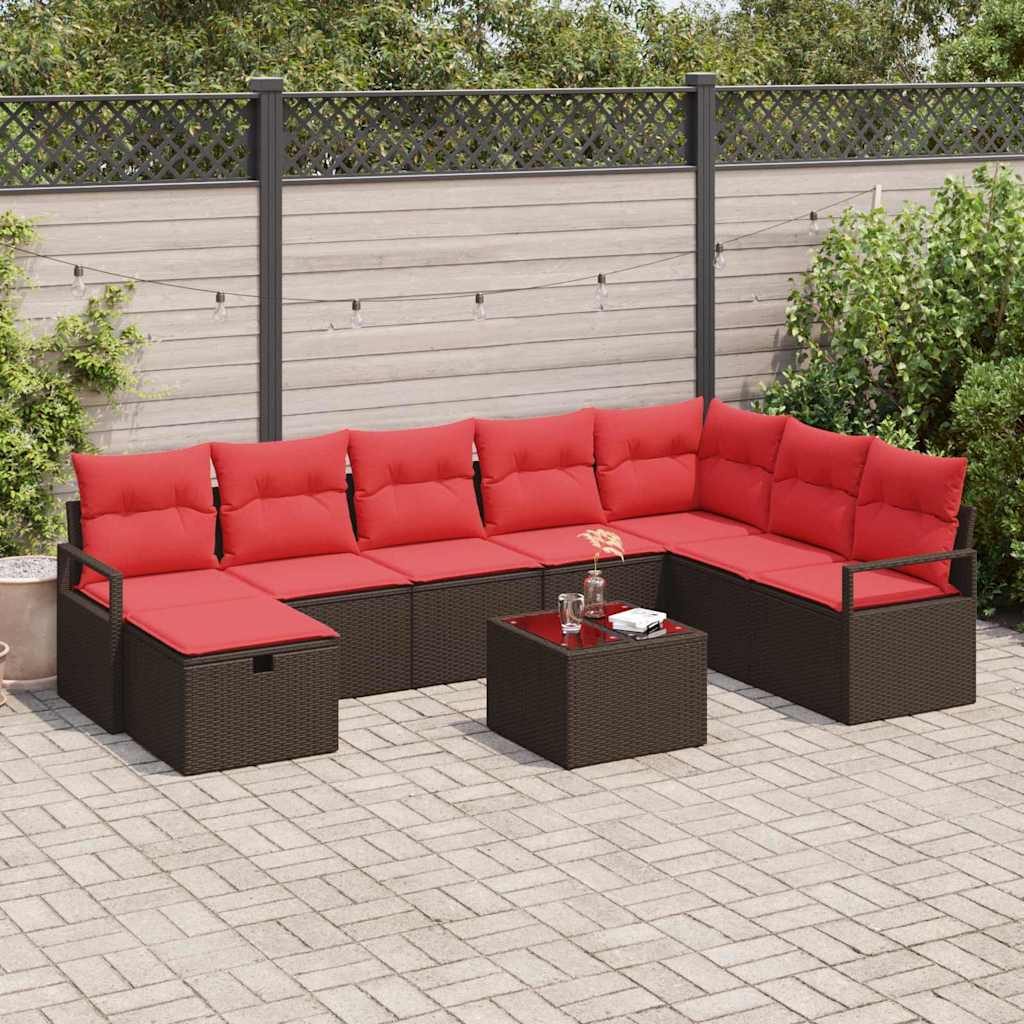 vidaXL Zestaw Sof z poduszką 5 pcs polirattan