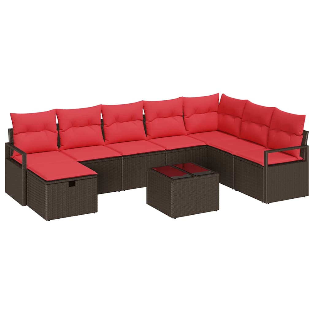 vidaXL Zestaw Sof z poduszką 5 pcs polirattan