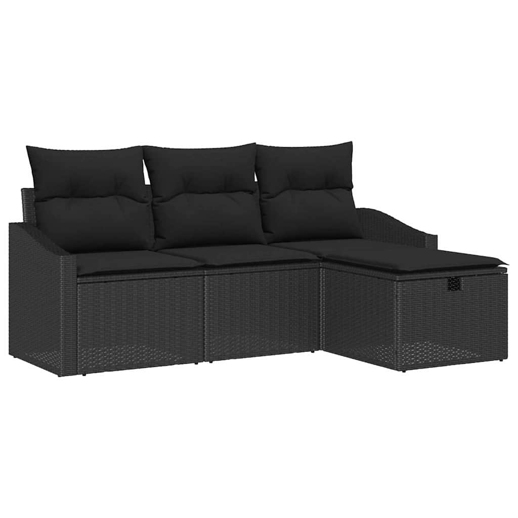 vidaXL Zestaw Sof z poduszką 4 pcs polirattan