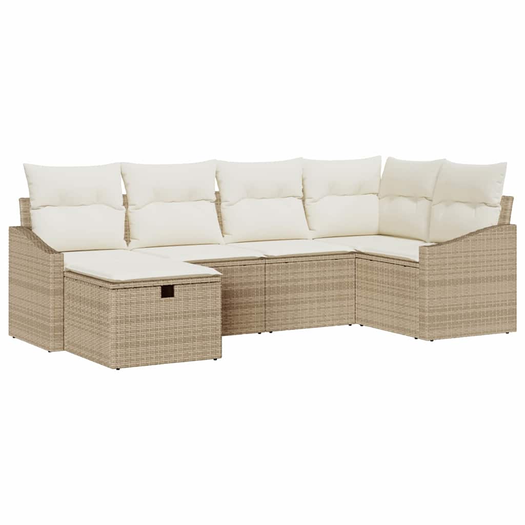vidaXL Zestaw Sof z poduszką 7 pcs polirattan