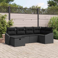 vidaXL Zestaw Sof z poduszką 7 pcs polirattan