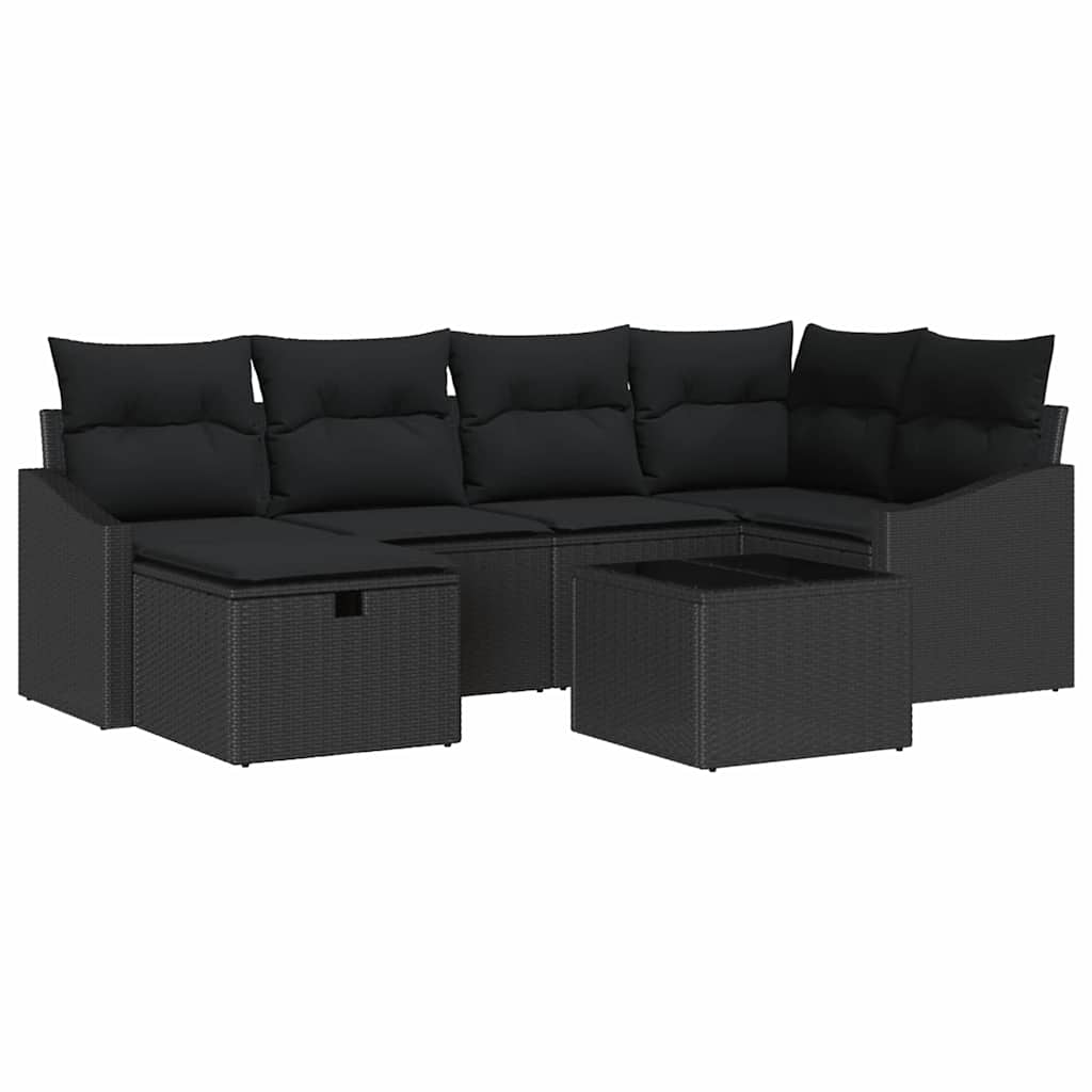 vidaXL Zestaw Sof z poduszką 7 pcs polirattan