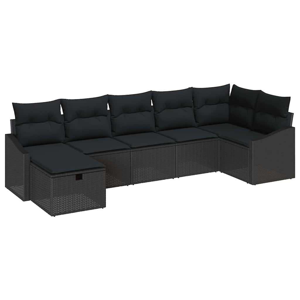 vidaXL Zestaw Sof z poduszką 7 pcs polirattan