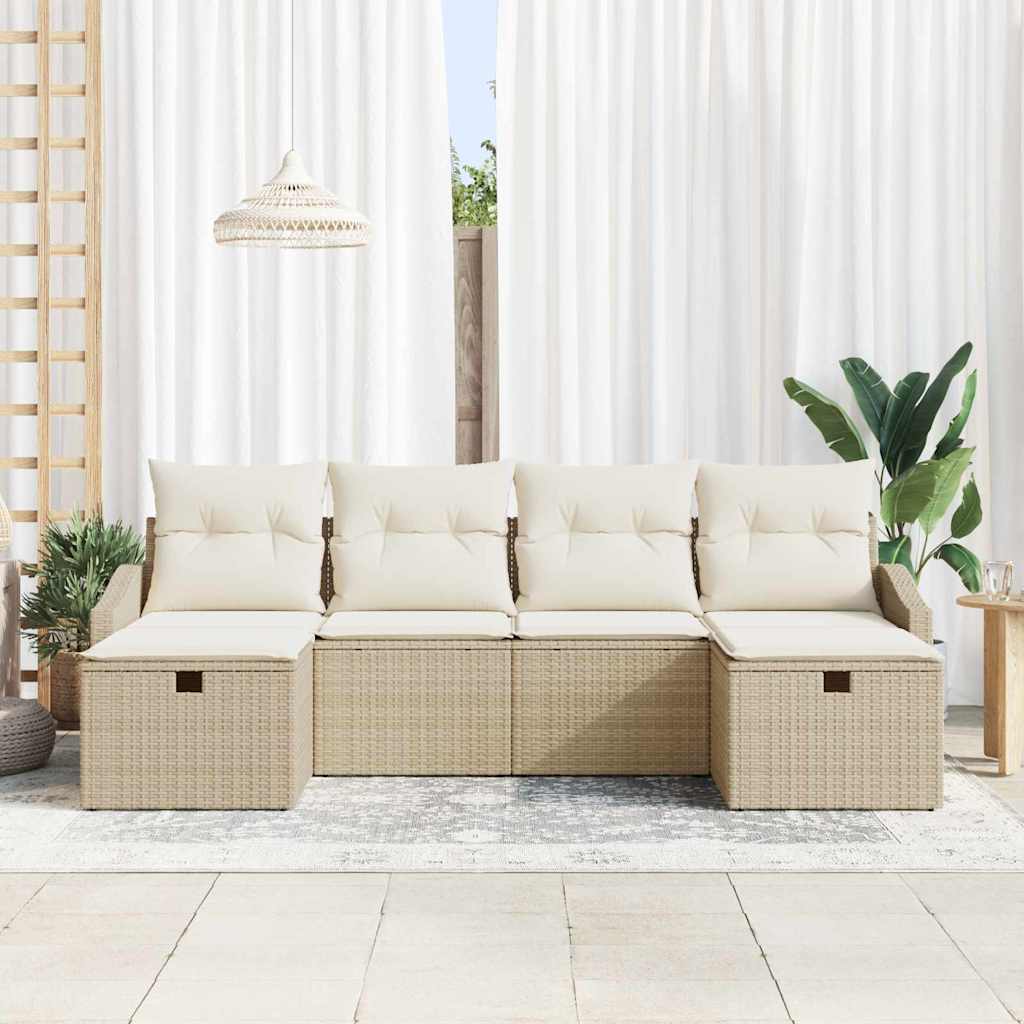 vidaXL Zestaw Sof z poduszką 6 pcs polirattan