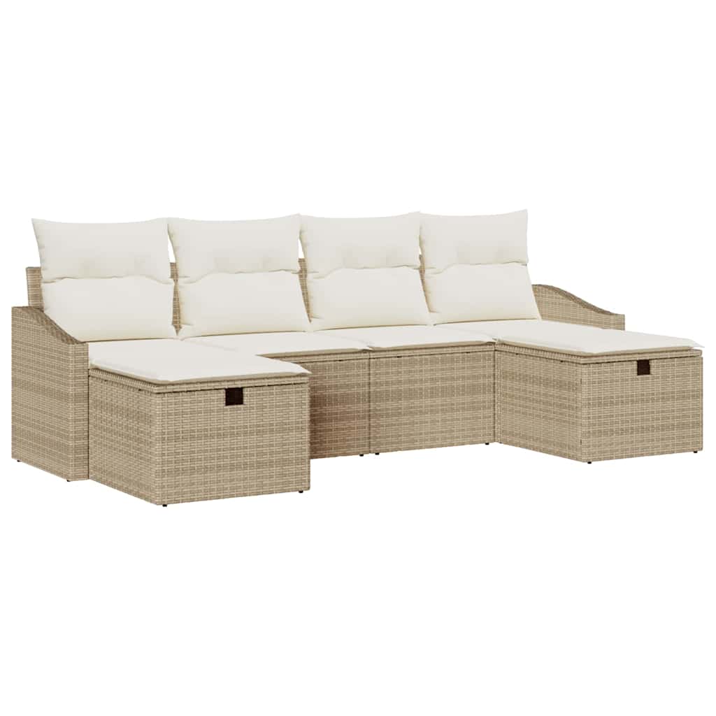 vidaXL Zestaw Sof z poduszką 6 pcs polirattan