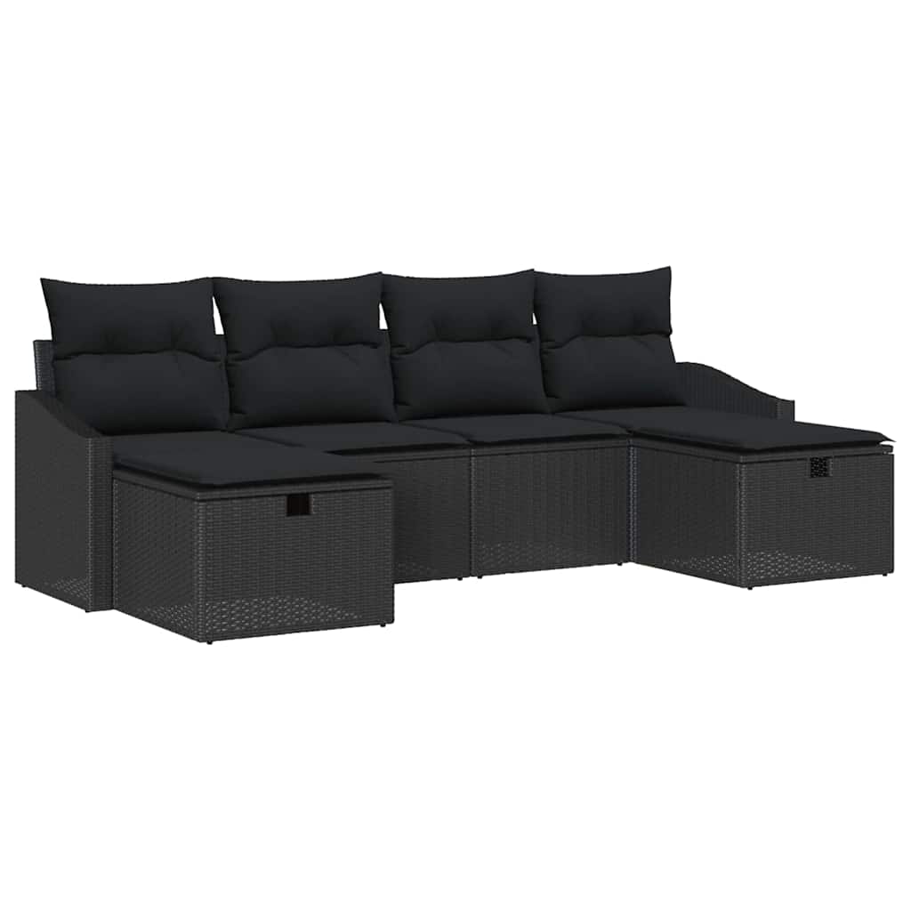 vidaXL Zestaw Sof z poduszką 6 pcs polirattan