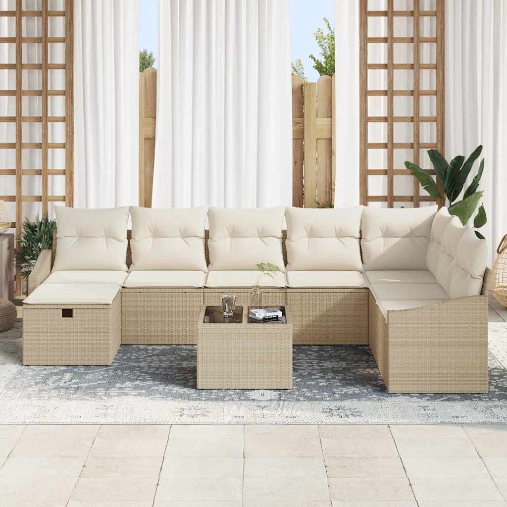 vidaXL Zestaw Sof z poduszką 8 pcs polirattan