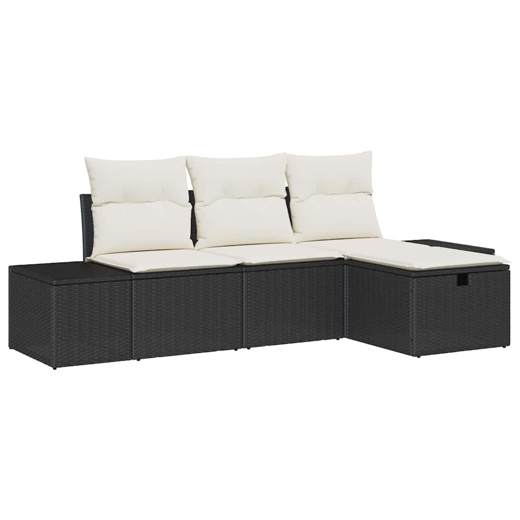 vidaXL Zestaw Sof z poduszką 4 pcs polirattan
