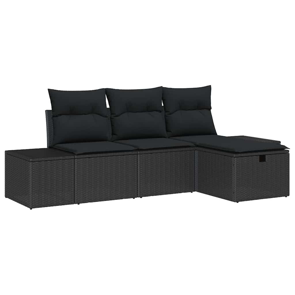 vidaXL Zestaw Sof z poduszką 4 pcs polirattan