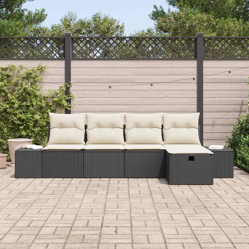 vidaXL Zestaw Sof z poduszką 5 pcs polirattan