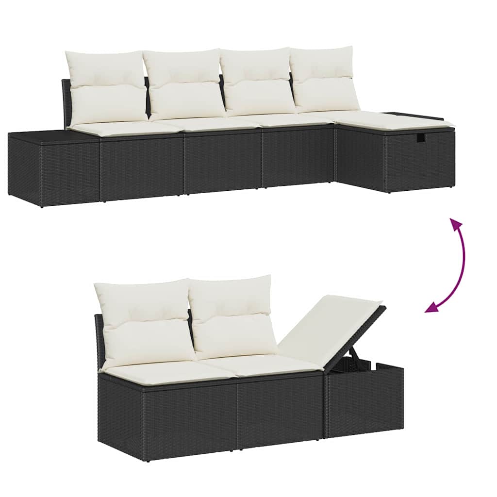 vidaXL Zestaw Sof z poduszką 6 pcs polirattan