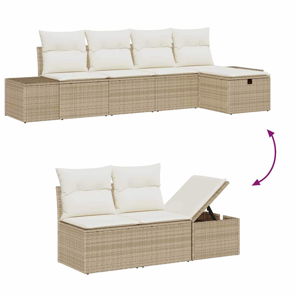 vidaXL Zestaw Sof z poduszką 6 pcs polirattan