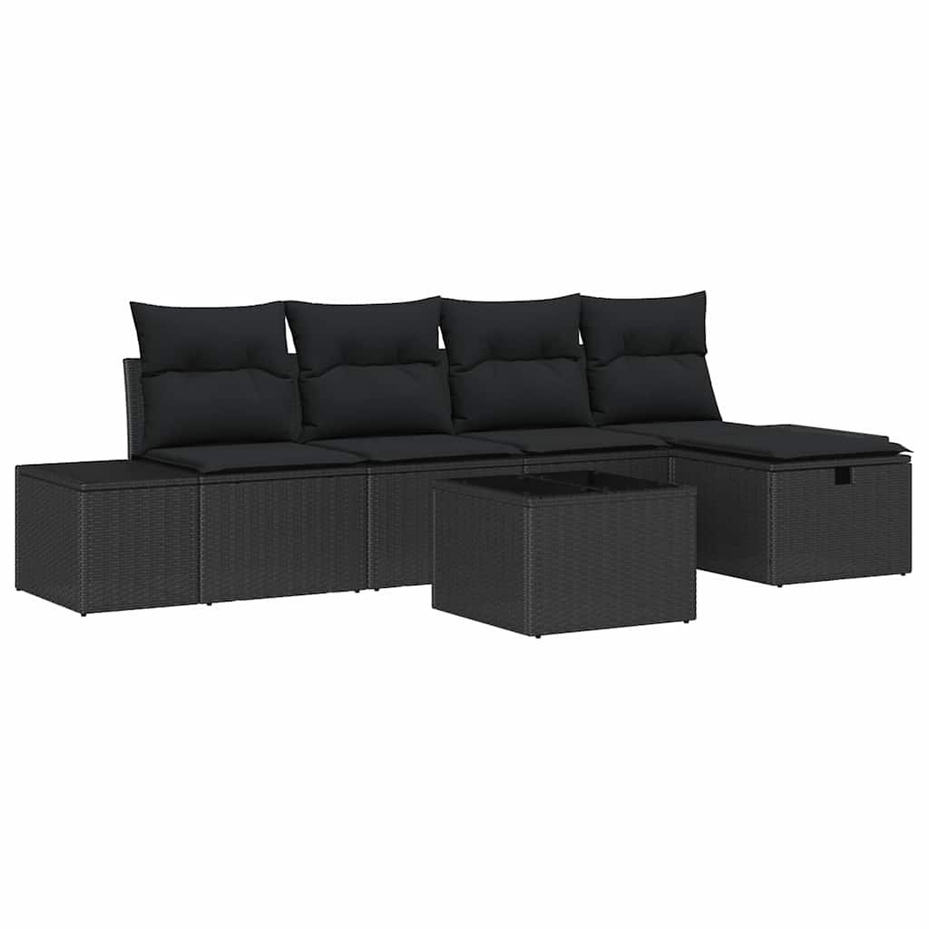 vidaXL Zestaw Sof z poduszką 5 pcs polirattan