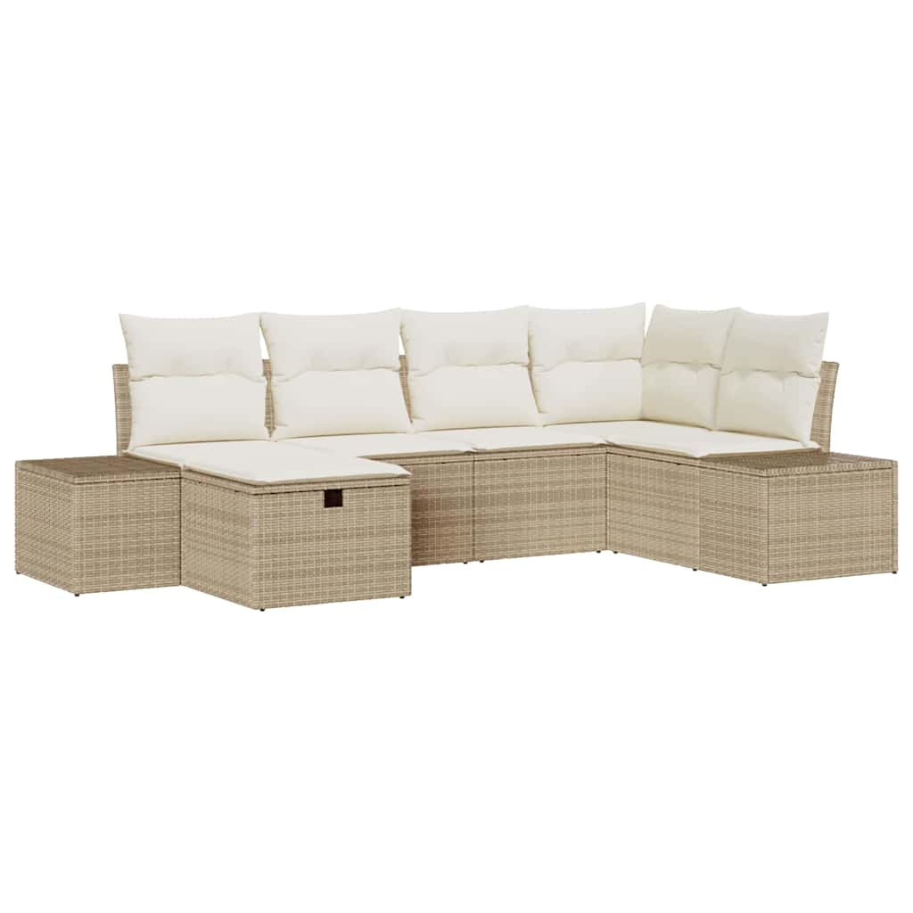 vidaXL Zestaw Sof z poduszką 6 pcs polirattan