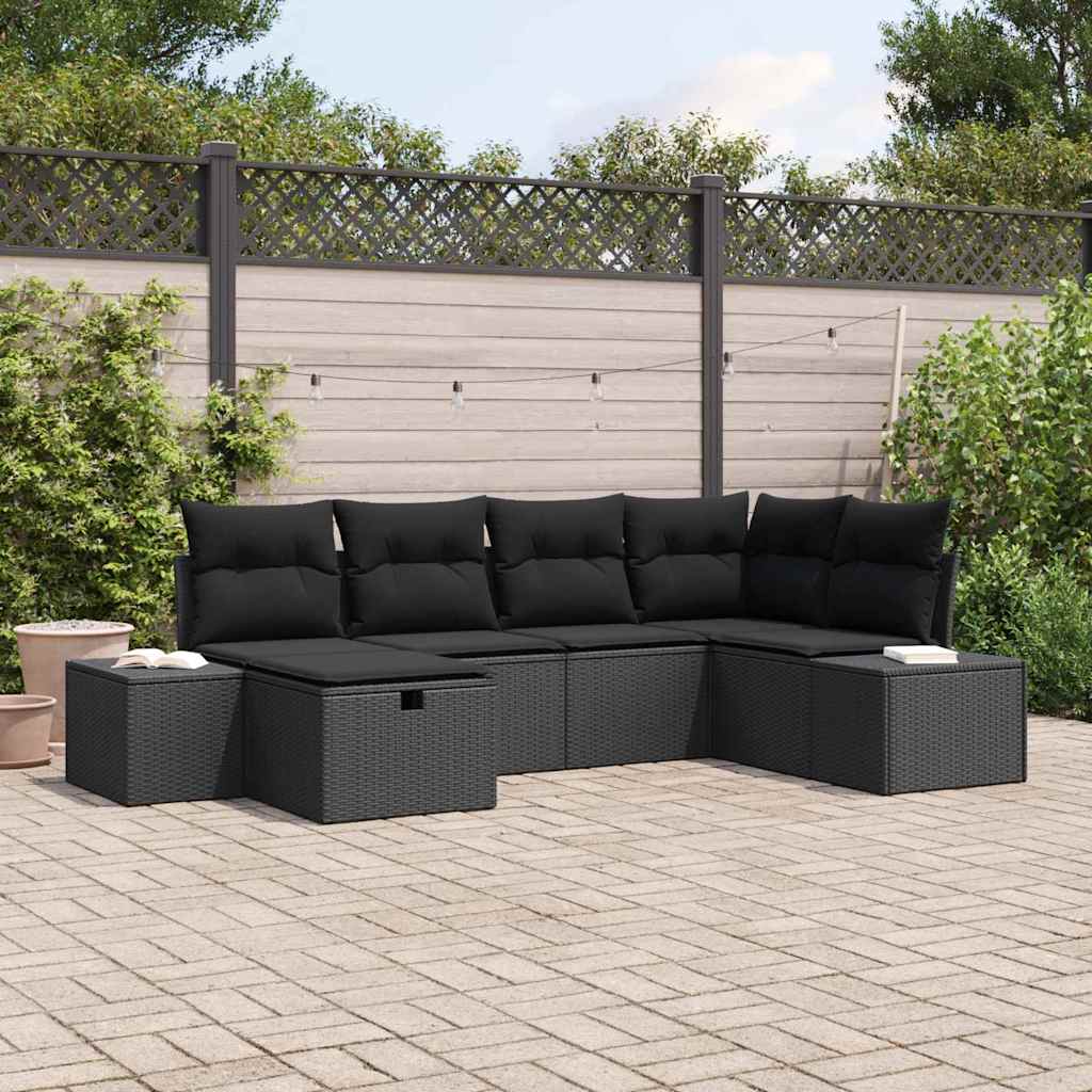 vidaXL Zestaw Sof z poduszką 6 pcs polirattan