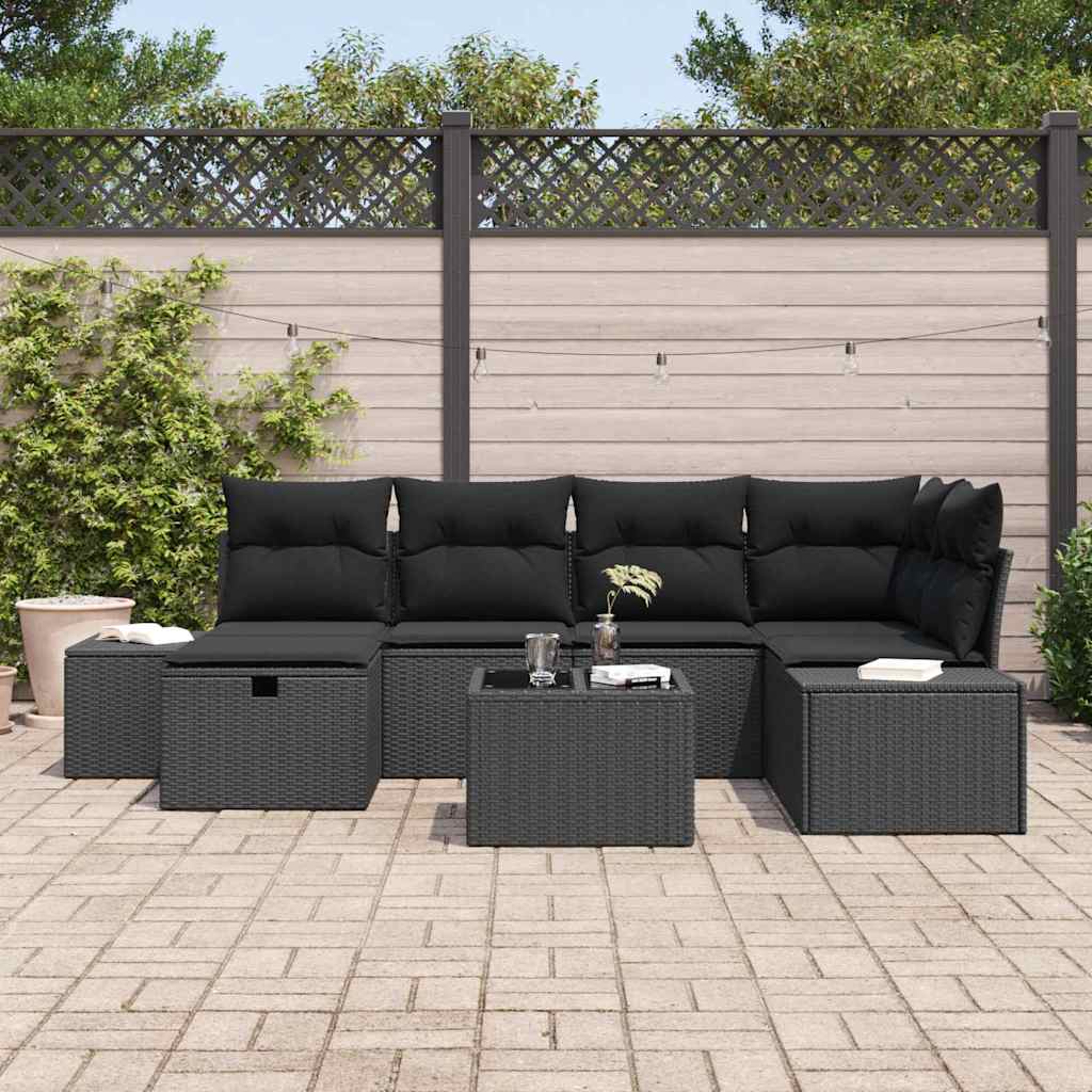 vidaXL Zestaw Sof z poduszką 6 pcs polirattan