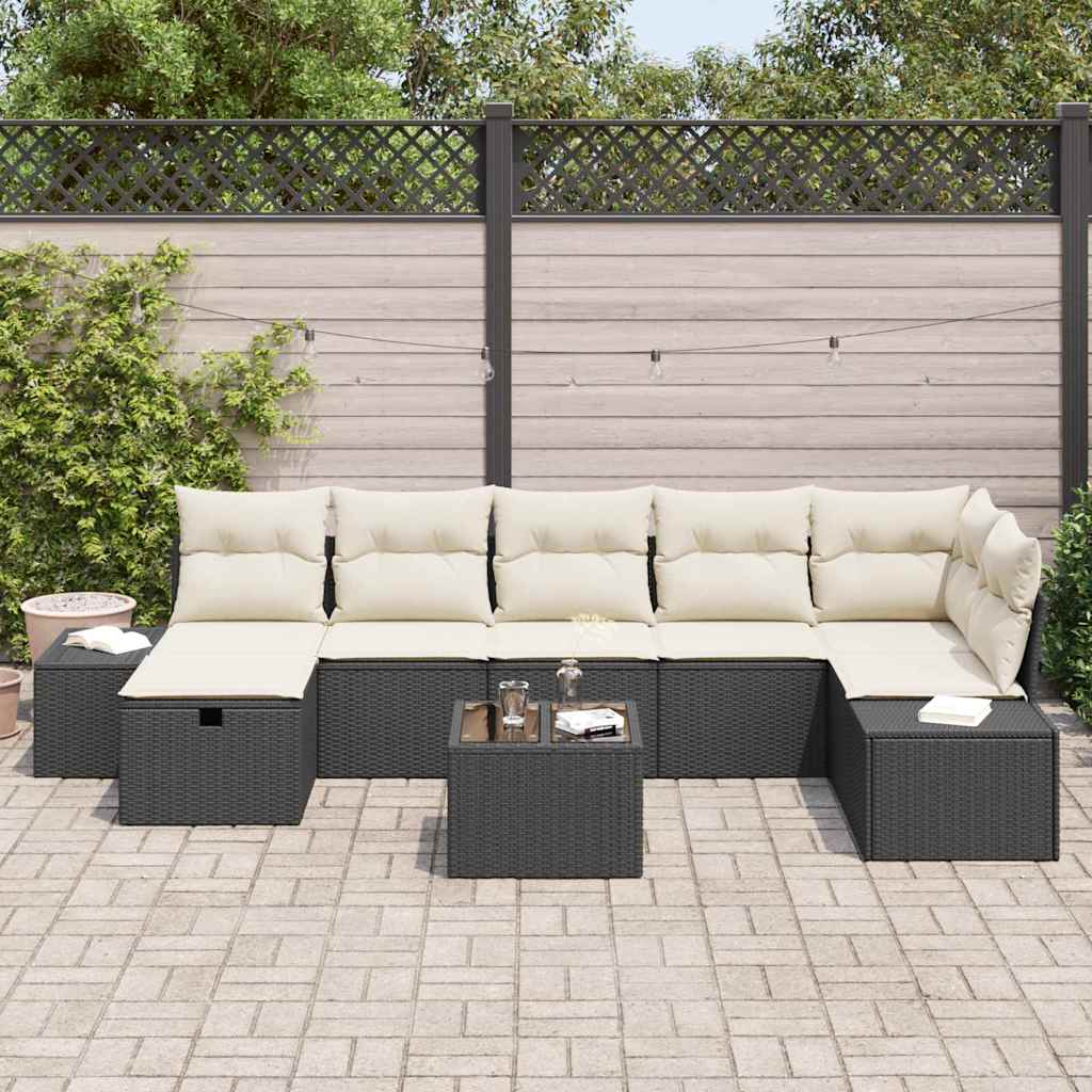 vidaXL Zestaw Sof z poduszką 8 pcs polirattan