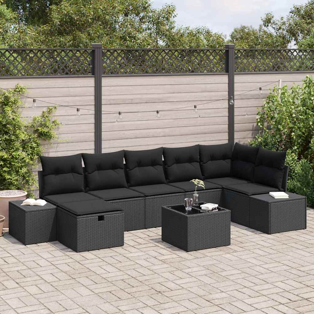 vidaXL Zestaw Sof z poduszką 8 pcs polirattan