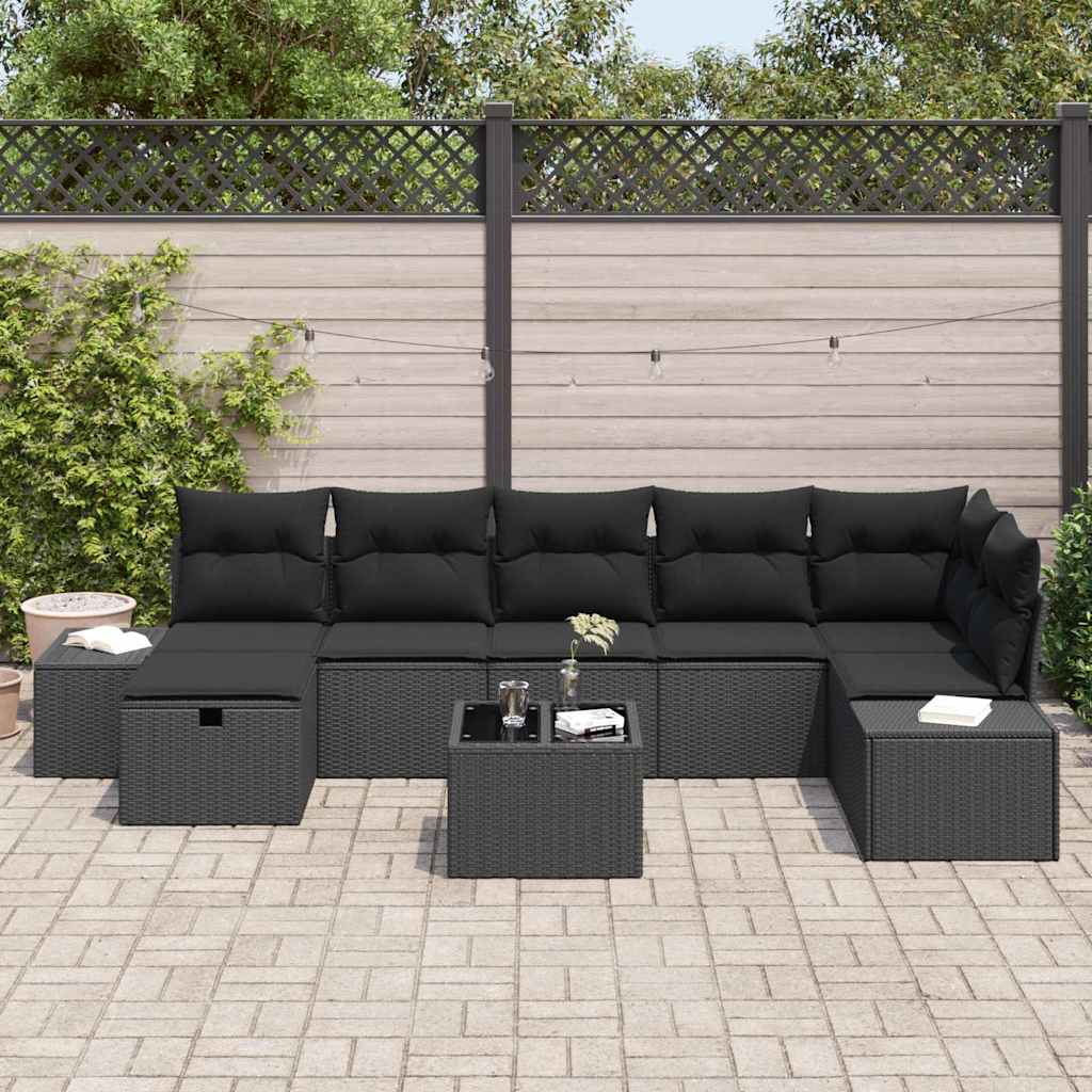 vidaXL Zestaw Sof z poduszką 8 pcs polirattan