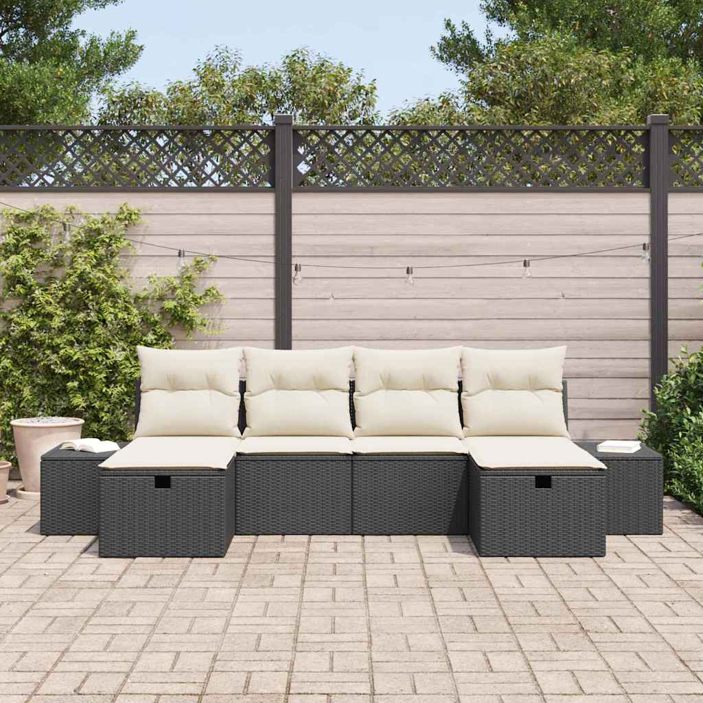 vidaXL Zestaw Sof na Ogród z poduszką 6 pcs polirattan
