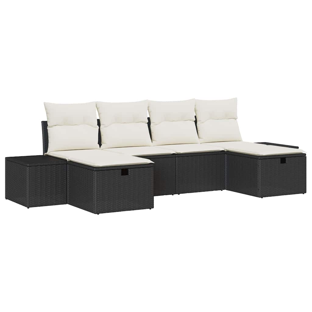 vidaXL Zestaw Sof na Ogród z poduszką 6 pcs polirattan