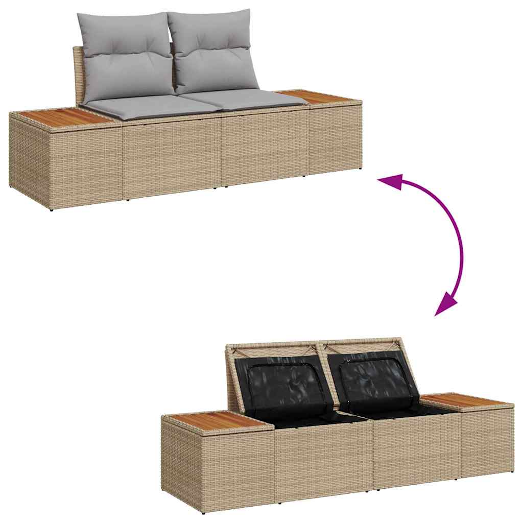 vidaXL Zestaw Sof na Ogród z poduszką 7 pcs Beżowy Polirattan