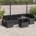 vidaXL Zestaw Sof na Ogród z poduszką 8 pcs Czarny Polirattan