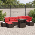 vidaXL Zestaw Sof na Ogród 8 szt. Brązowy polirattan